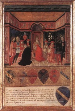  Sienese Oil Painting - Pope Pius II Names Cardinal His Nephew Sienese Francesco di Giorgio